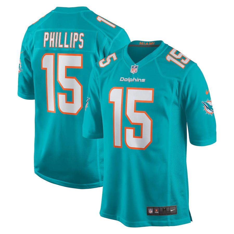 Men Miami Dolphins #15 Jaelan Phillips Nike Green 2021 Draft First Round Pick Game NFL Jersey